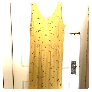 Yellow Flowy Dress with Pockets